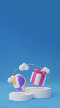 easter gift podium product display 3d render.