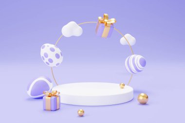 easter egg podium arch 3d render.