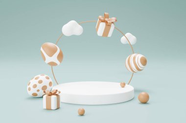 easter egg podium arch 3d render.
