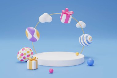 easter egg podium arch 3d render.