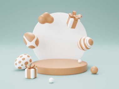 easter egg podium arch 3d render.