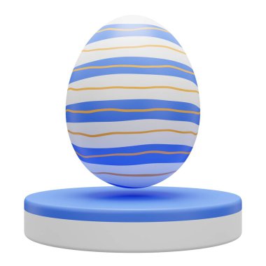 mavi yumurta podyumu Paskalya 3d illüstrasyon.