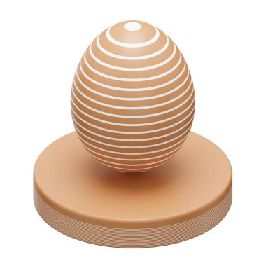 Altın yumurta podyumu Paskalya 3d illüstrasyon.