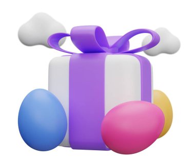 easter egg gift box 3d illustration.