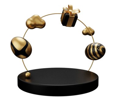 easter egg podium arch 3d render.