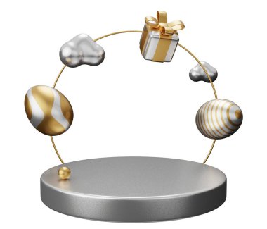 easter egg podium arch 3d render.