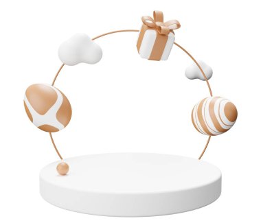 easter egg podium arch 3d render.