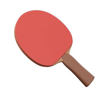 Masa tenisi raketi 3D. 3d karikatür oluşturma simgesi resimlemesi.