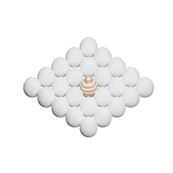 鸡蛋等距3D渲染东方图 — 图库照片