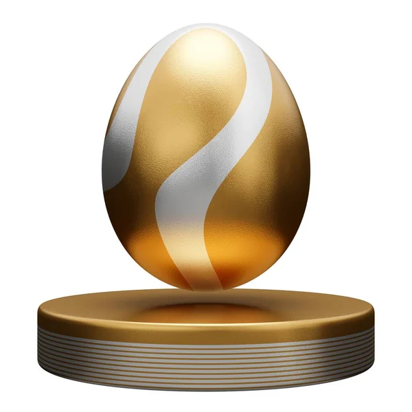 Золоте Яйце Подіум Великодня Ілюстрація — стокове фото