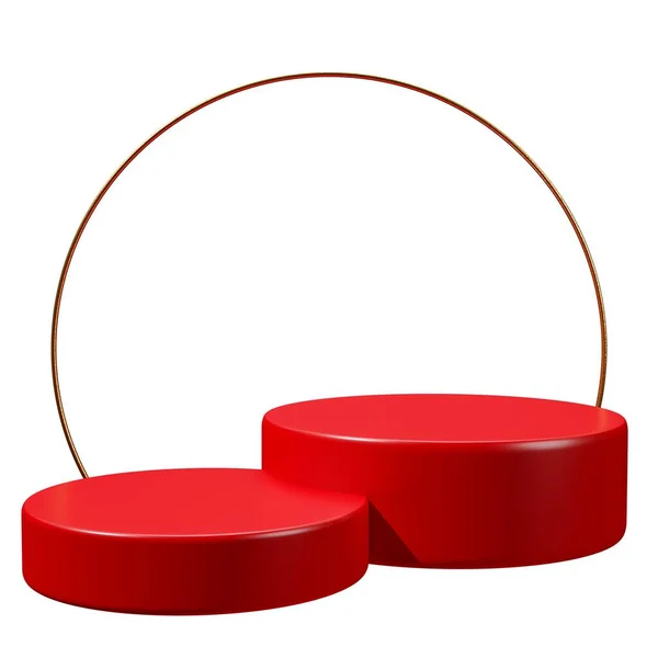 Red Podium Product Display Render — Stock Photo, Image