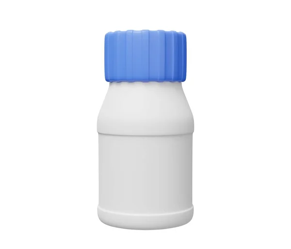 Butelka Tabletki Renderowania Renderowania Kreskówki Minimalnej Ilustracji Ikony — Zdjęcie stockowe