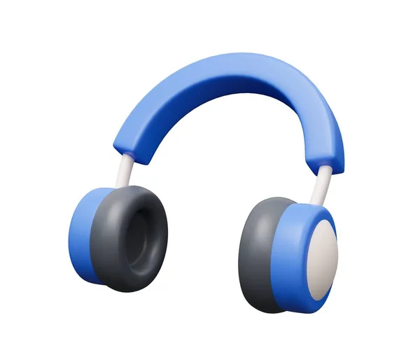 Słuchawki Muzyczne Ikona Renderowania Kreskówki Minimalnej Ilustracji Ikony — Zdjęcie stockowe