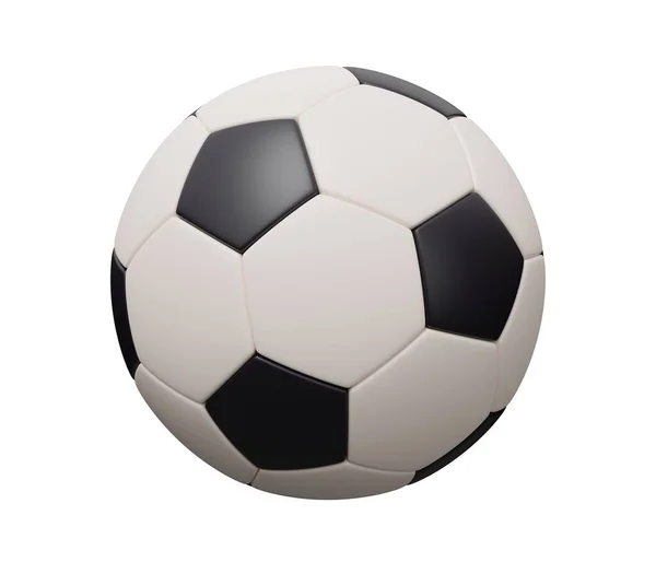 Pallone Calcio Rendere Cartone Animato Icona Minima Illustrazione — Foto Stock