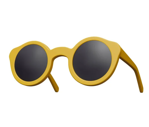 Sluneční Brýle Kolem Kreslený Obrázek Minimální Ikony — Stock fotografie