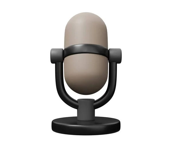 Microphone Podcast Icon Render Cartoon Minimal Icon Illustration — Stock Photo, Image