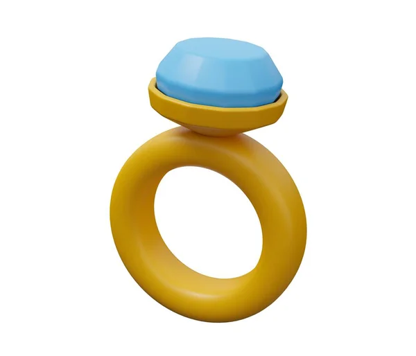 結婚指輪3Dアイコン — ストック写真
