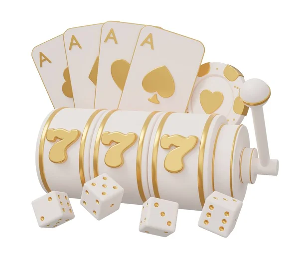777 Casino Poker Render Minimal Creative Gambling Illustration — стоковое фото