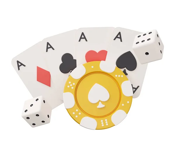 Casino Poker Render Minimal Creative Gambling Illustration — Stock Photo, Image