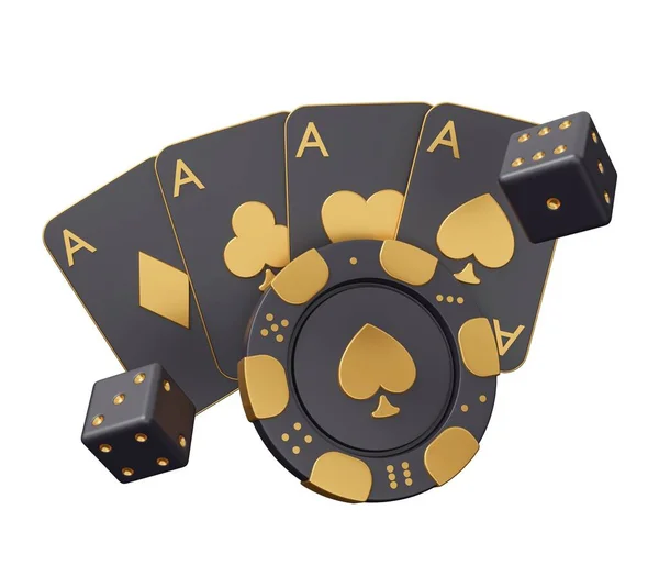 Καζίνο Πόκερ Χρυσό Καθιστούν Ελάχιστη Δημιουργική Απεικόνιση Τυχερών Παιχνιδιών — Φωτογραφία Αρχείου