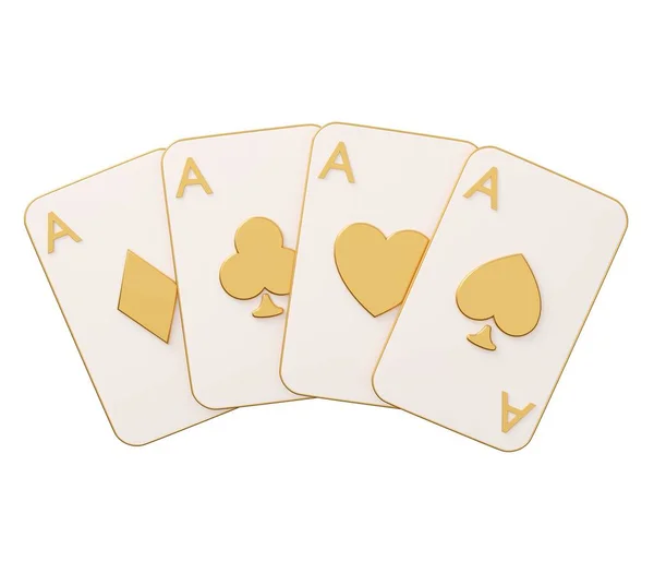 Kasyno Poker Złoto Ilustracja Renderować Minimalne Twórcze Hazard Ilustracja — Zdjęcie stockowe
