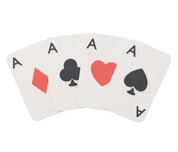 Άσσο Πόκερ Κάρτα Καθιστούν Ελάχιστη Δημιουργική Απεικόνιση Τυχερών Παιχνιδιών — Φωτογραφία Αρχείου