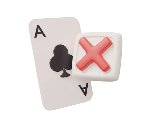 Καζίνο Ακυρώσει Cross Button Καθιστούν Ελάχιστη Δημιουργική Απεικόνιση Τυχερών Παιχνιδιών — Φωτογραφία Αρχείου