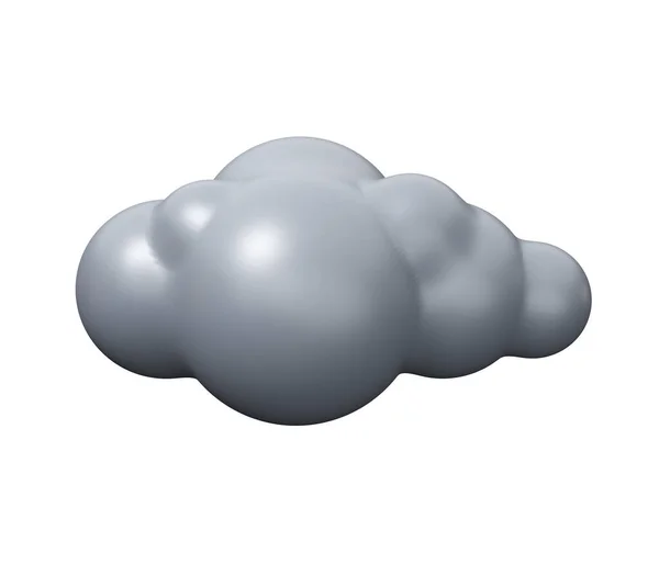 雲の暗い3Dアイコン 漫画のトレンディーなスタイルで孤立最小3Dレンダリングイラスト — ストック写真