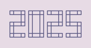 2025 yılı. - Mutlu yıllar. Basit spor tarzları mutlu yıllar 2025. Soyut sayı vektör illüstrasyonu. Tebrik kartı, davetiye, takvim vesaire için tatil tasarımı. vektör stoku illüstrasyonu.