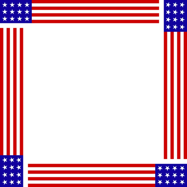 Vierkante Usa Vlag Frame — Stockvector