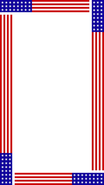 Függőleges Amerikai Zászlókeret — Stock Vector