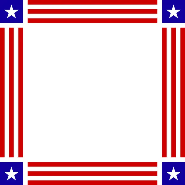 Quadrado Quadro Bandeira Americana —  Vetores de Stock