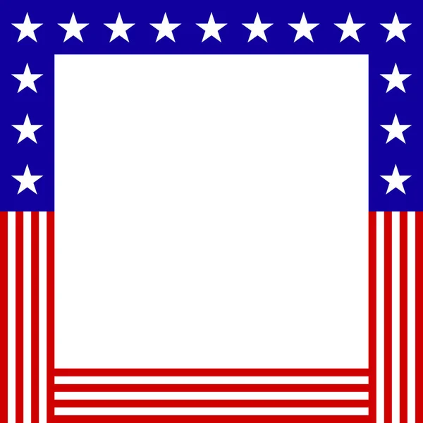 Bandiera Americana Cornice Quadrata — Vettoriale Stock