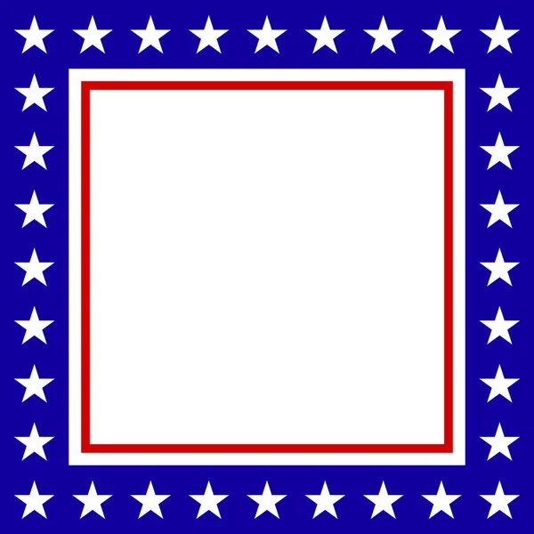 Čtvercový Rámeček Americké Vlajky — Stockový vektor