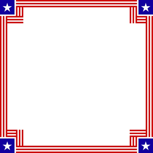 Американський Прапор Квадратна Рамка — стоковий вектор