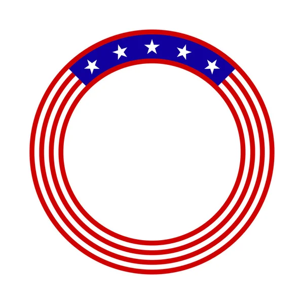 Quadro Redondo Bandeira Americana — Vetor de Stock