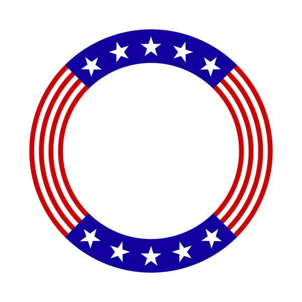 Quadro Redondo Bandeira Americana — Vetor de Stock