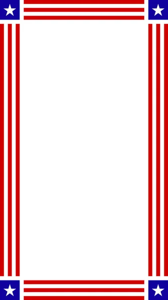 Vertikal Amerikansk Flagga Ram — Stock vektor