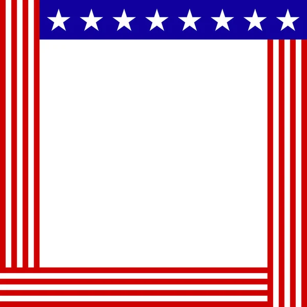 Square Usa Flag Frame — Stock Vector