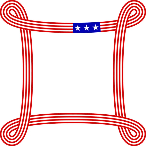 Ohraničení Rohového Uzlu Vlajky Usa — Stockový vektor