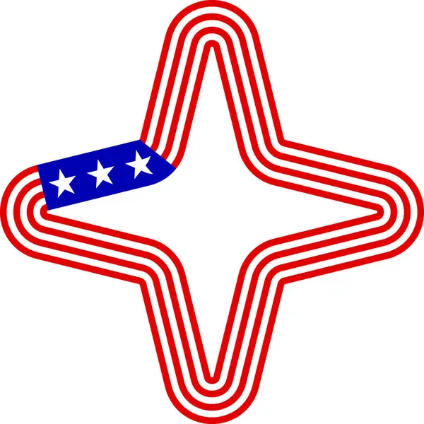 Vlajka Usa Sparkle Star Rám — Stockový vektor