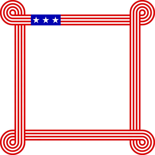 Confine Angolo Nodo Bandiera Usa — Vettoriale Stock