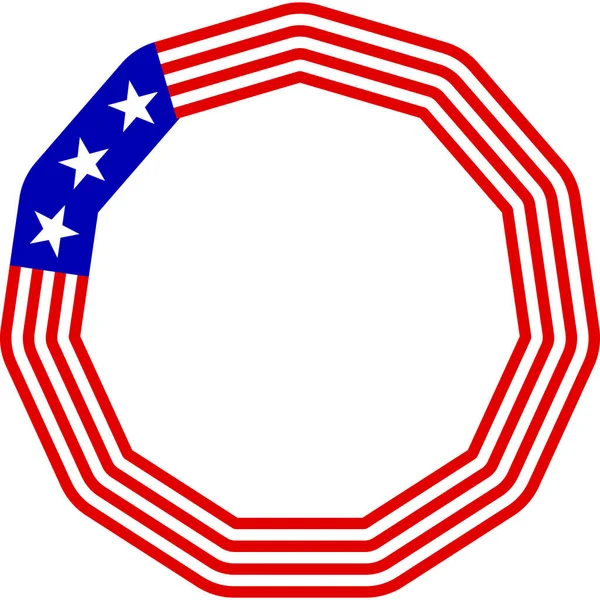 Usa Flagge Runde Rahmenrand — Stockvektor