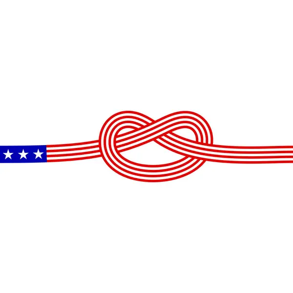 Usa Zászló Csomó Vonal Határ — Stock Vector