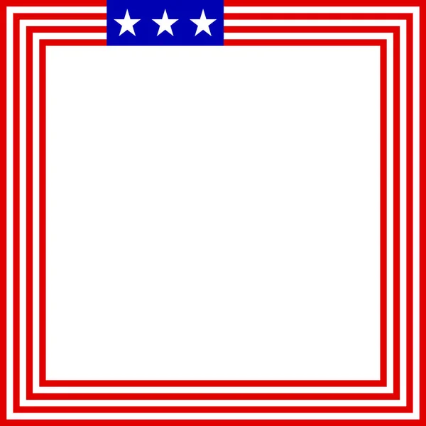 Usa Vlag Vierkante Frame — Stockvector