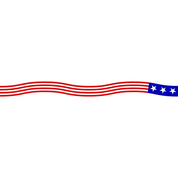 美国国旗波浪形线 — 图库矢量图片