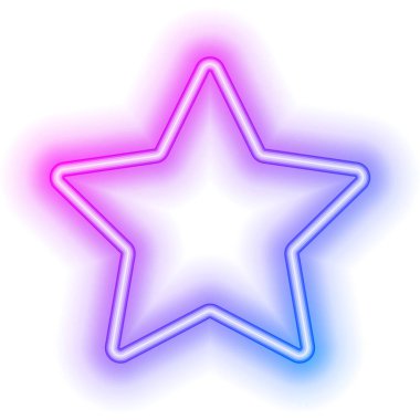 Neon yıldız çerçevesi. Vektör