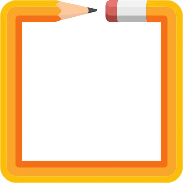 Cadre Carré Crayon Vecteur — Image vectorielle