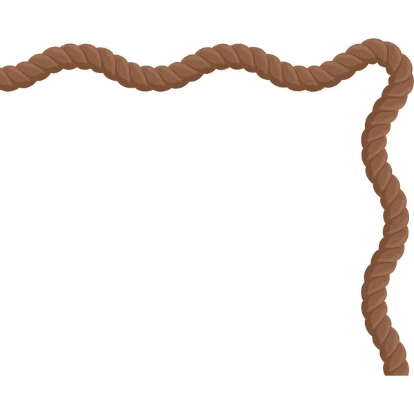 茶色のロープのコーナーの境界 — ストックベクタ