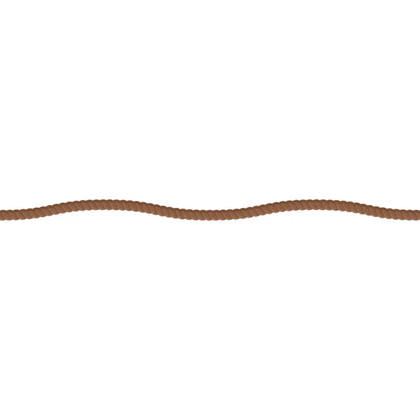 茶色のロープの波のライン — ストックベクタ